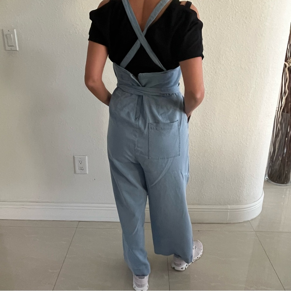 NWT MARINE LAYER Wide Leg Cropped Jumpsuit Size 10 - Picture 15 of 15